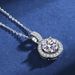 Hengli Bag Necklace Women One Carat D-colored Mosang Stone Round Pendant for Girlfriend, Wife, and Girlfriend Gifts_ipsvogv.com