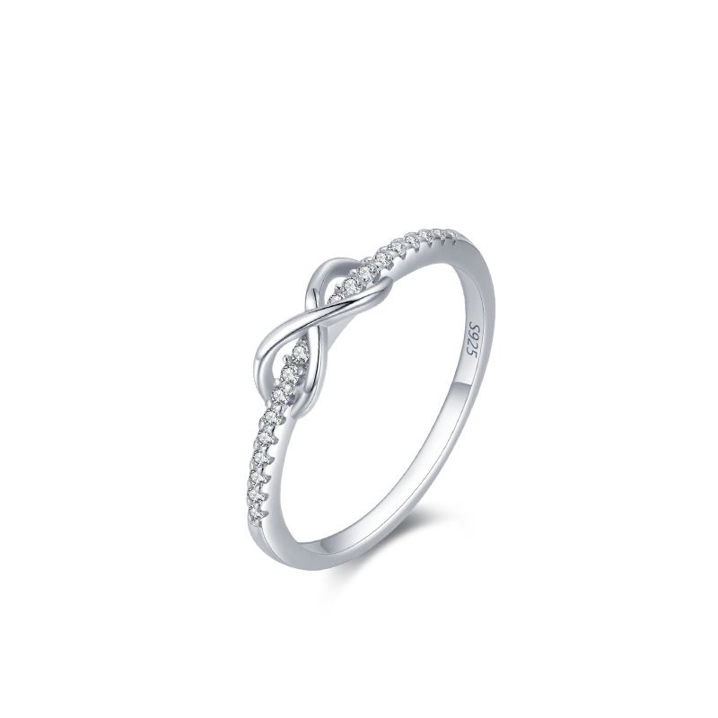 Women's Jewelry S925 Silver Bow 8 Rings Ins Niche Design Unlimited Love Index Ring_ipsvogv.com