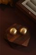 INS Semi-Spherical Metal Brushed 2023 New Round Ball Elegant Niche Design Women's High-End Earrings_ipsvogv.com