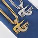 Hip Hop SECURITY Letter Pistol High-Quality Dominant Alloy Rhinestone Cuban Chain Pendant_ipsvogv.com