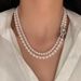 Shi Jia's Double-layer Stacked Pearl Necklace For Women, Light Luxury, Niche, High-end, Atmospheric Collarbone Necklace,_ipsvogv.com