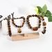 Tiger Eye Natural Stone Bracelet Set Elastic Beads Adjustable_ipsvogv.com