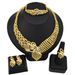 Supply Middle Eastern bride gold necklace ring earrings bracelet four-piece set Indian women's jewelry set wholesale_ipsvogv.com