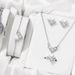 Necklace set fashionable exquisite alloy inlaid accessories love necklace earrings four piece set_ipsvogv.com