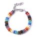 Women's Jewelry Stainless Steel Chain Colored Volcanic Stone Bracelet Jewelry Handmade High Grade Titanium Steel Jewelry_ipsvogv.com