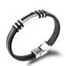 Trendy Men's Stainless Silicone Bracelet Titanium Steel Jewelry Couple Pair Wristbands_ipsvogv.com