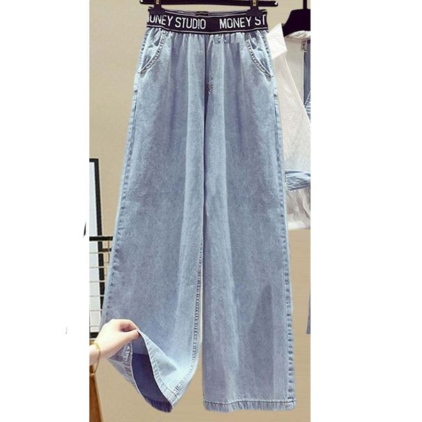Women's clothing Summer suit for women new fashion fashionable flesh-covering slimming top high-waisted jeans two-piece set_ipsvogv.com