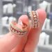 Double Ring Luck Beads Full Diamond Single Ring Earrings For Women Elements Crystal Earrings_ipsvogv.com