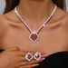 Women’s Jewelry Set Fashion Luxury Atmosphere Full Diamond Zircon Multi Color Dinner Party Wedding Accessories Necklace Earrings Set_ipsvogv.com