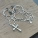 S Pure Silver Texture Cross Necklace Collarbone Chain Korean Version Exquisite Personality INS Style Small Fresh NYM580_ipsvogv.com