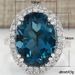 Cao Shi's New Accessories Elegant Women's Egg Peacock Blue Zircon Ring_ipsvogv.com