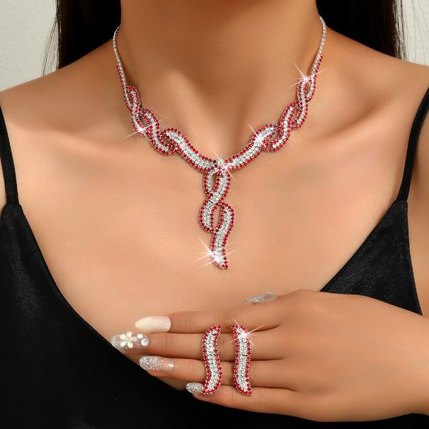 Women’s Jewelry Set Fashion Brand New Necklace And Earrings Setn Elegant Ladies Clavicle Necklace Earrings Bride Diamond Banquet Necklace_ipsvogv.com