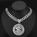 Hip hop creative rotating US dollar pendant jewelry street rap rock style US dollar necklace jewelry_ipsvogv.com
