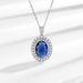 Live Fashion Simulation Blue Pendant Earrings Necklace Headpiece Jewelry Set_ipsvogv.com
