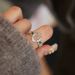 White Marrow Pigeon Egg Ring, Jade Temperament, Versatile Fashion Personality, Light Luxury Ice Ring_ipsvogv.com