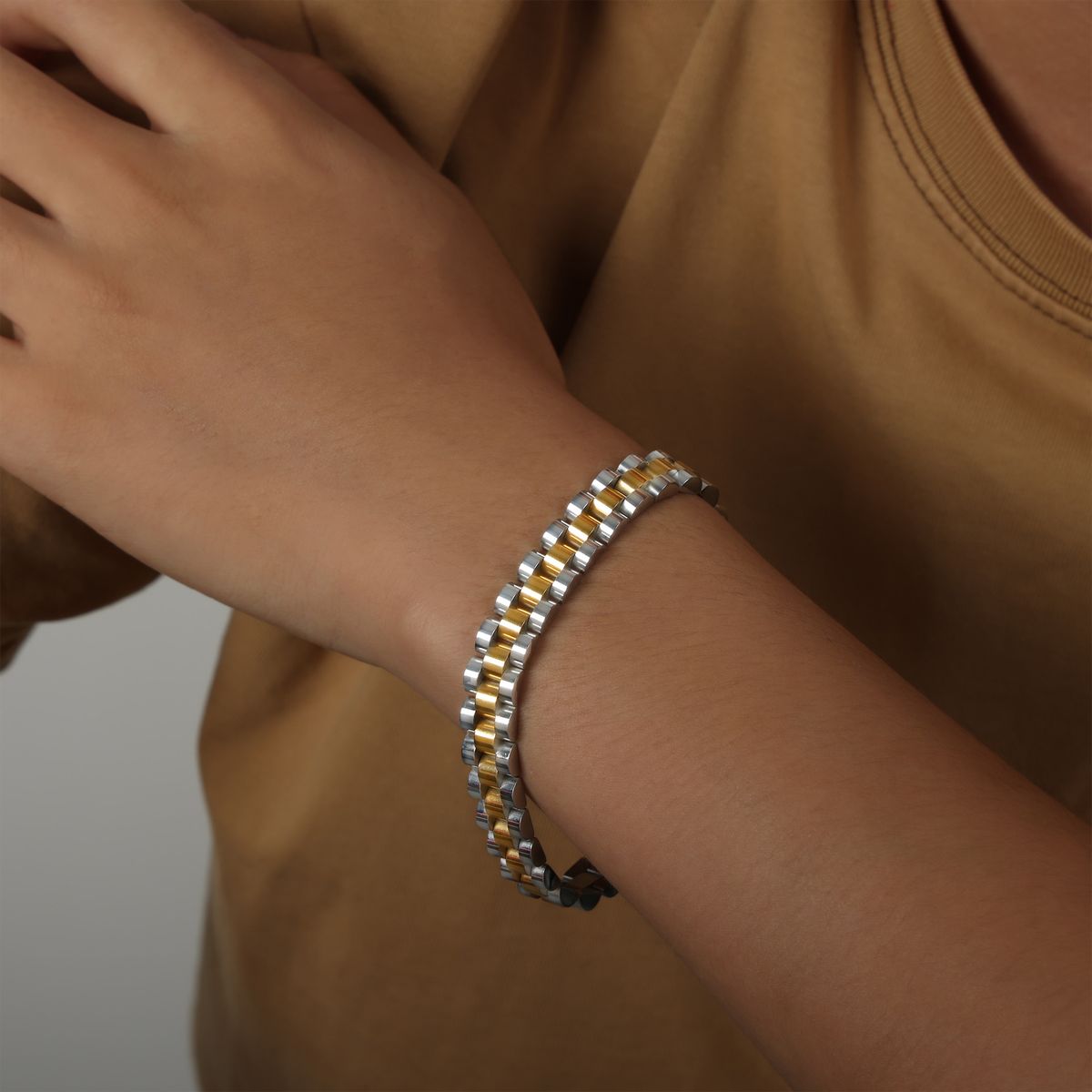 Hot Selling Hip-Hop Chain Watch Strap Design Titanium Steel Metal Style Bracelet Trendy Men's Accessories_ipsvogv.com