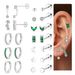 Women’s Jewelry Set Fashion Hot Selling Real Gold Brass Electroplated Micro Inlaid Zircon Piercing Jewelry Women's Flat Bottom Earrings Earrings Set_ipsvogv.com