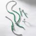Light luxury personality snake bone ring female S925 silver inlaid cultivated emerald index finger snake ring ring _ipsvogv.com