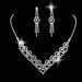 Bridal Rhinestone Jewelry Set - Claw Chain Necklace & Earrings In Electroplated Silver (Wedding Accessories For Women)_ipsvogv.com