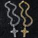 New Personalized Men's Full Diamond Chain Hip Hop Style Rotating Dollar Cross Pendant Necklace_ipsvogv.com
