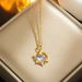 Beautiful temperament, Aurora love necklace, Korean version, light luxury, colorful crystal, stainless steel collarbone_ipsvogv.com