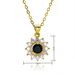 Luxury Round Gemstone Inlaid With Full Diamonds Cross Border Simple Pendant Necklace Ruby Clavicle Chain Retro High End Feel_ipsvogv.com
