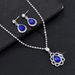 Royal Blue Earring Set For Party Banquet Jewelry Bride Wedding Rhinestone Necklace And Earrings_ipsvogv.com