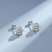 Mosang earrings women's S pure silver six claw zircon Korean versatile diamond inlay jewelry_ipsvogv.com