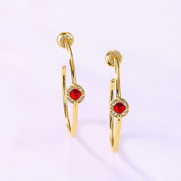 Summer New Large Circle Earrings For Women S925 Silver Gold Plated Diamond High End Earrings Simple And Fashionable_ipsvogv.com