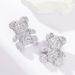 Korean Version Fashionable Full Dia High-end Temperament Acrylic Cute Little Bear Earrings, Sier Needles,_ipsvogv.com