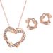 Women’s Jewelry Set Fashion fashion heart shaped earrings and necklace jewelry set zircon micro inlaid real gold plated_ipsvogv.com