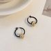 Retro Design Gold Knotted Earrings Simple And High End Black Circle Earrings Net Celebrity Temperament Earrings_ipsvogv.com