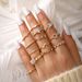 New BabyAngel Deer Horn Style Thorn Leaf Joint Opening Adjustable 9-piece Ring Set_ipsvogv.com