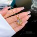 Titanium Steel 【 】 Light Luxury Full Diamond Micro Inlaid Zircon Charm Super Fairy Flower Necklace Copper Plated True 【 】_ipsvogv.com