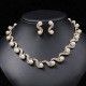 Pinduoduo Pearl Women's Fashion Elegant Alloy Water Drop Shape Bridal Dress Accessories Necklace Earrings Set_ipsvogv.com