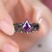 Sanjie's New Amethyst Creative Square Diamond Gun Counter Ring Wind Electroplated Black Jewelry_ipsvogv.com