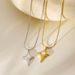 Four-Pointed Star Shell Pendant Necklace - Gold Plated Stainless Steel Clavicle Chain For Women_ipsvogv.com