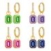 Women's Jewelry S925 Silver Needle Creative INS Square Large Zircon Earrings Color Enamel Earrings_ipsvogv.com