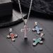 Colored diamond cross hip hop necklace men's trendy street personality net red pendant disco sweater chain accessories batch_ipsvogv.com