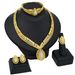 Supply Middle Eastern bride gold necklace ring earrings bracelet four-piece set Indian women's jewelry set wholesale_ipsvogv.com
