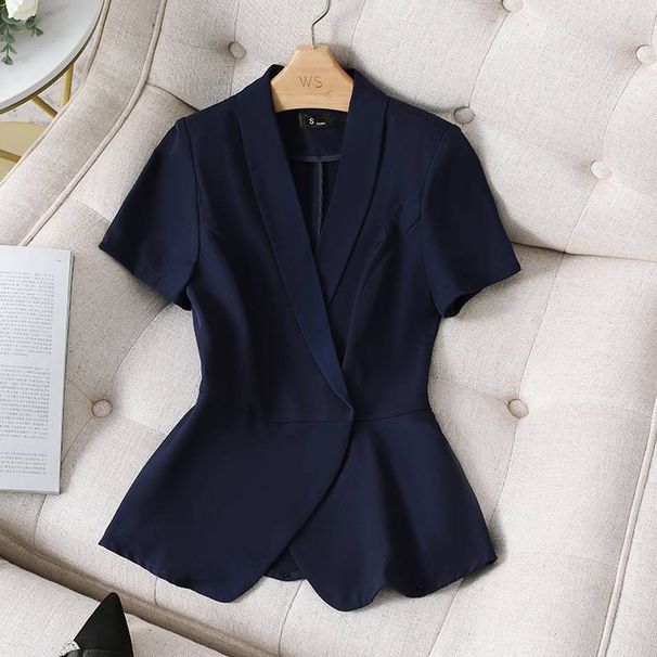 Women's Clothing Professional black suit jacket thin short sleeve temperament summer new professional suit suit lady work suit_ipsvogv.com