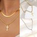 Unisex Twist Hip Hop Trendy Chain Chain Cross Pendant Men's Necklace_ipsvogv.com