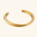 Ins Fashion Simple Style Jewelry Stainless Steel Gold Plated Double Layer Cross Opening Bracelet_ipsvogv.com