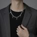 Design, Cool Style, Versatile Titanium Steel Necklace, Men's Trendy Brand, Punk Hip Hop Tassel Rivet, Light Luxury Clavicle Necklace_ipsvogv.com