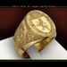Unisex popular crown lion shield emblem ring gold plated royal seal men's ring_ipsvogv.com