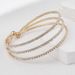 Women's Jewelry 3 Row Elastic Steel Wire Rhinestone Open Bracelet Simple Multi Layer Claw Chain Light Luxury Female Jewelry_ipsvogv.com