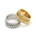 Men's Jewelry High End Rotating Chain Female Ring Two Rows Of Diamonds Creative Titanium Steel Non Fading Zircon Couple Ring_ipsvogv.com