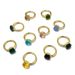 Women's Jewelry Fashion Mushroom Head Light Luxury Style Irregular Sugar Cube Ring Inlaid Zircon Emerald Stainless Steel Ring_ipsvogv.com