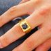 Vietnamese Sand Gold Zircon Micro Inlaid Zirconium Brass Gold-plated Men's Ring_ipsvogv.com