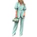 Women's fashion solid color lantern sleeve loose suit temperament commuting suit_ipsvogv.com